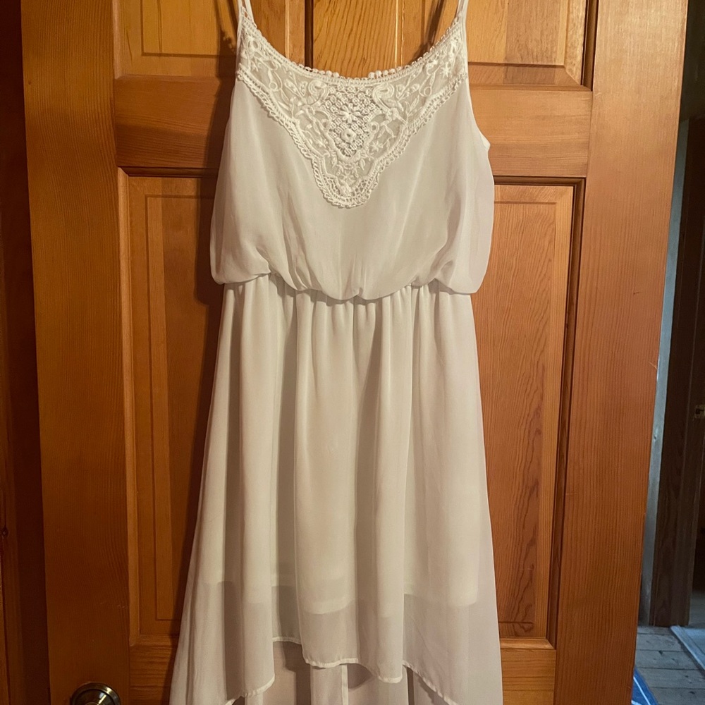 High low white dress